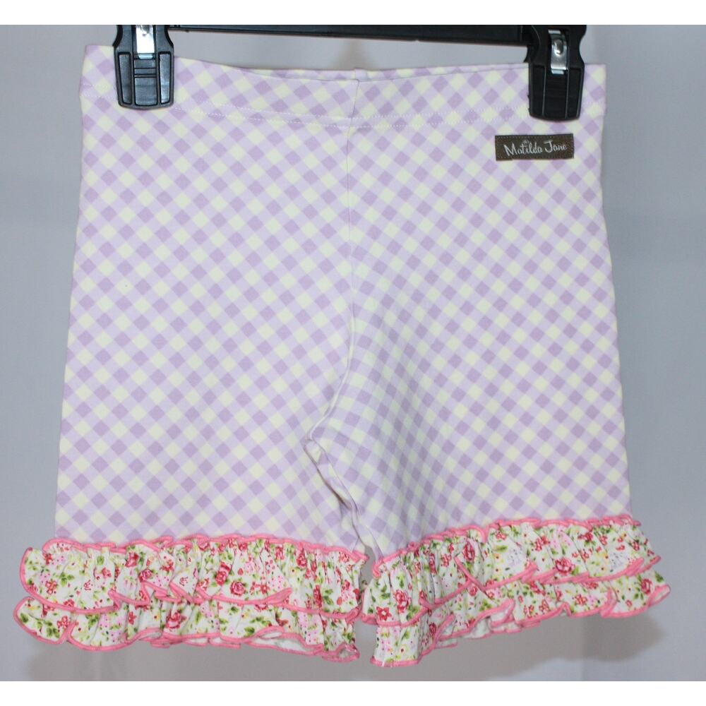 Matilda Jane Lilac Gingham Floral Tunic & Short Set Size 8 EUC - Picture 5 of 10